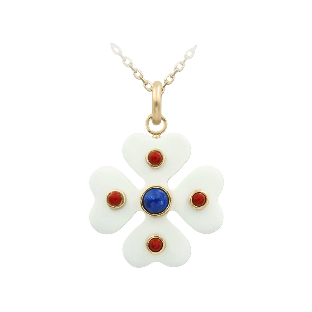 Ekleos Clover Necklace -White