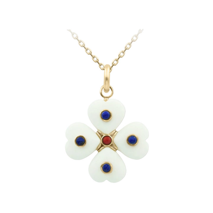 Kleos Clover Necklace – White