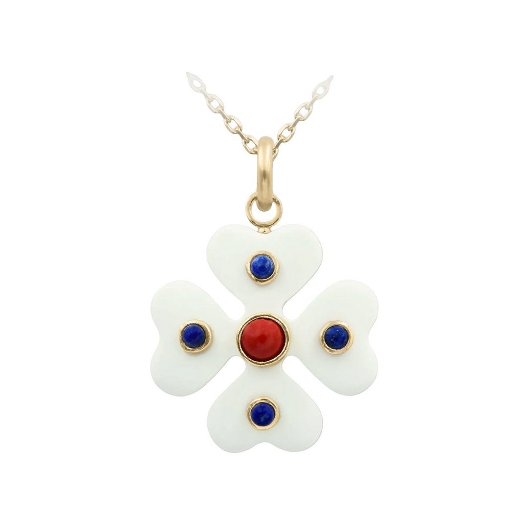 Ekleos Clover Necklace -White