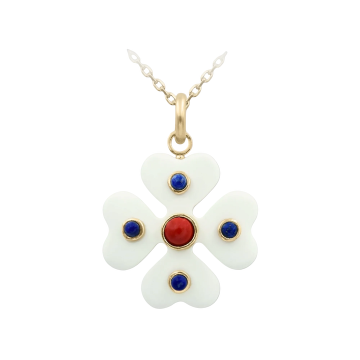 Ekleos Clover Necklace -White