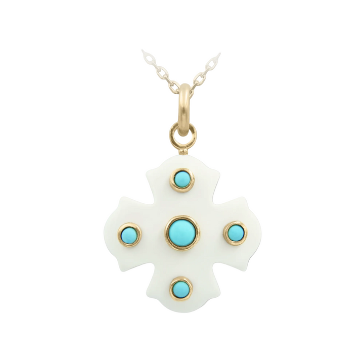 Phos Cross Necklace – White
