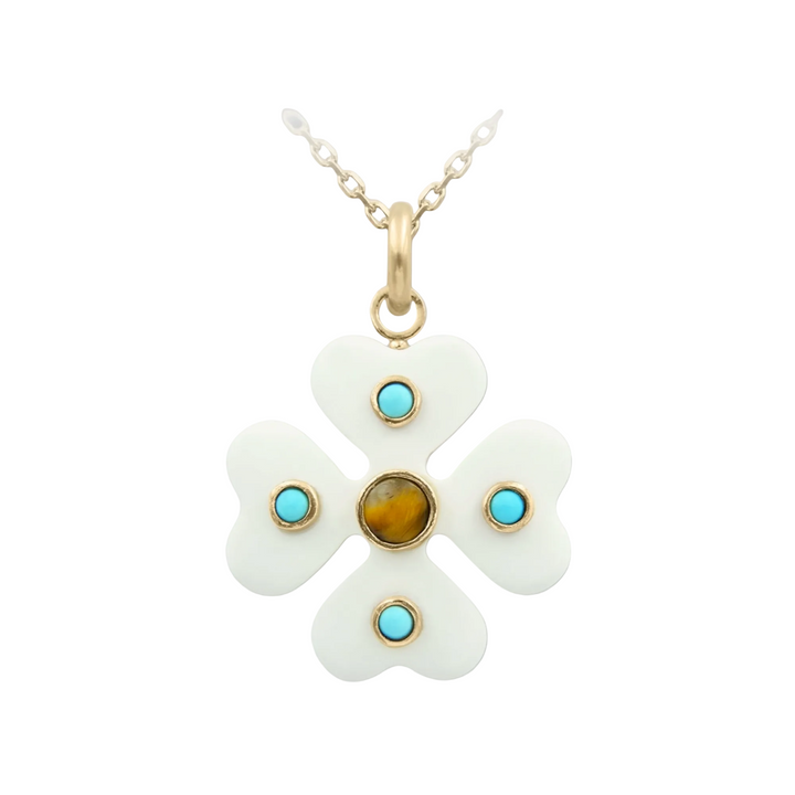 Ekleos Clover Necklace -White