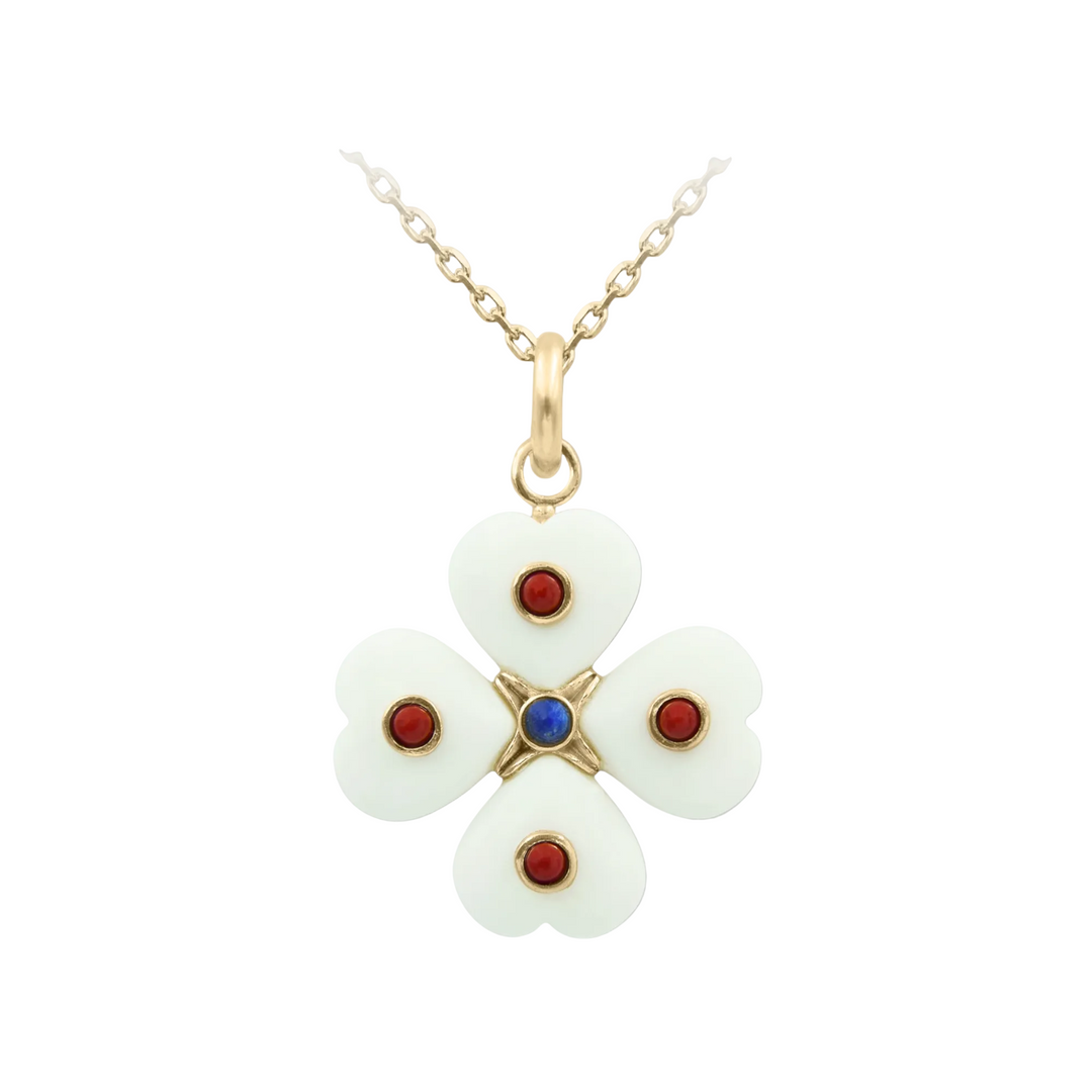 Kleos Clover Necklace – White