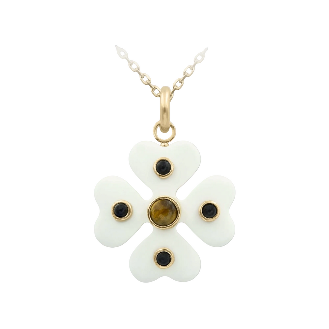 Ekleos Clover Necklace -White