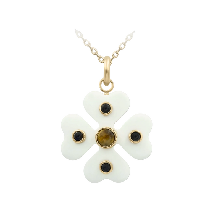 Ekleos Clover Necklace -White