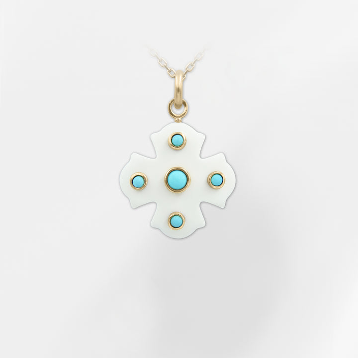 Phos Cross Necklace – Turquoise