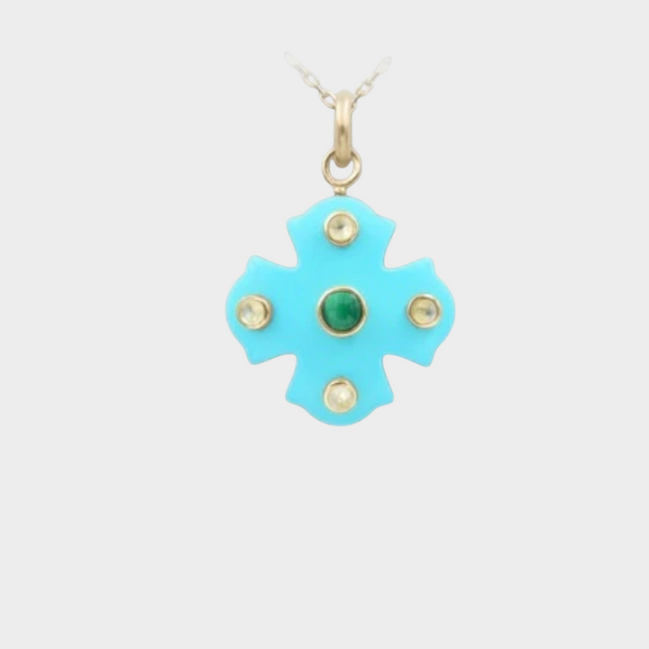Phos Cross Necklace – White