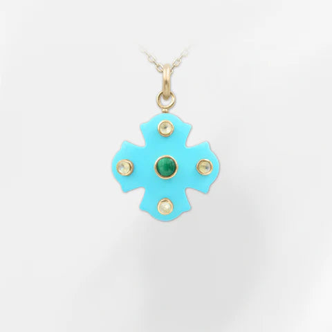 Phos Cross Necklace – Turquoise