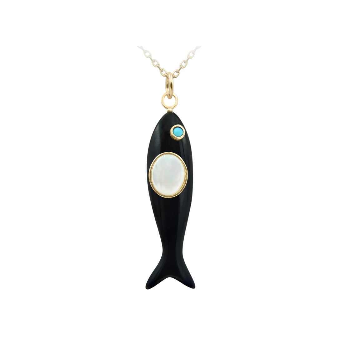 Nerida Fish Necklace · Black