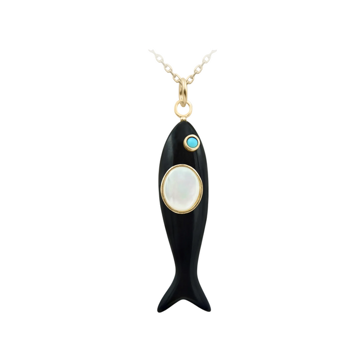 Nerida Fish Necklace · Black