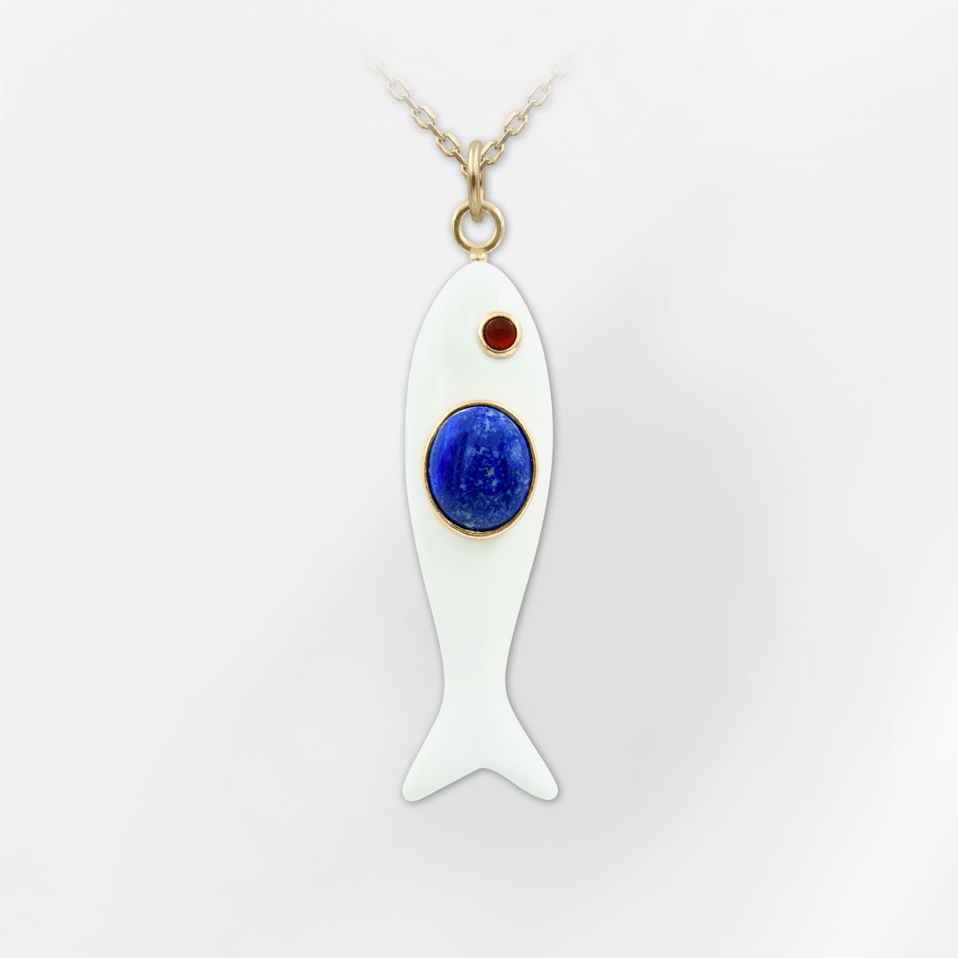 Nerida Fish Necklace · White