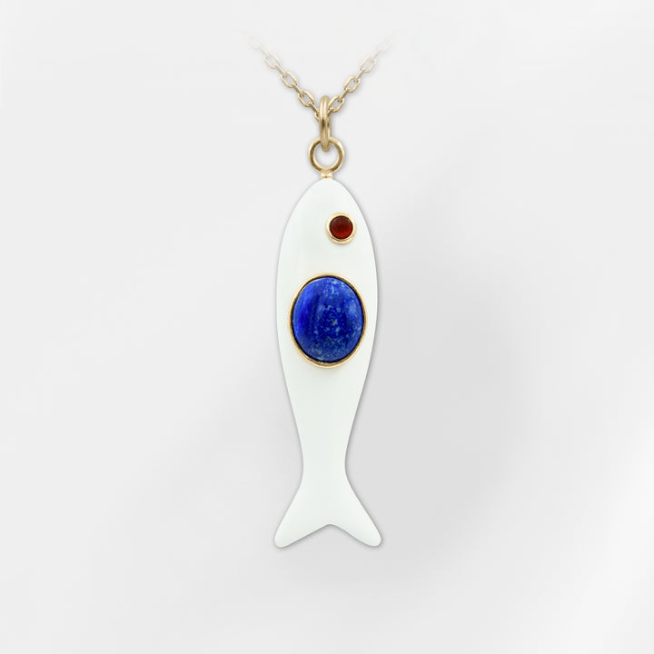 Nerida Fish Necklace · White
