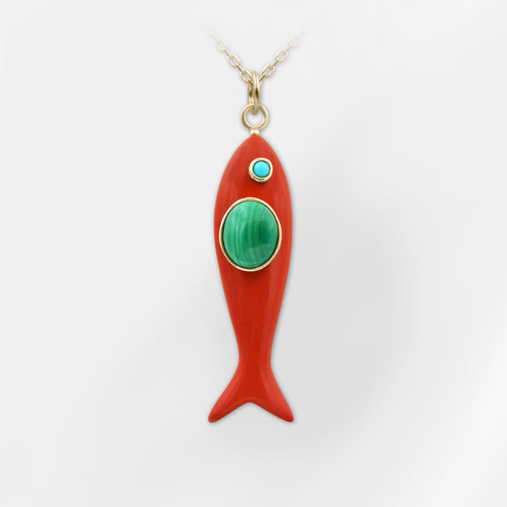 Nerida Fish Necklace · Red