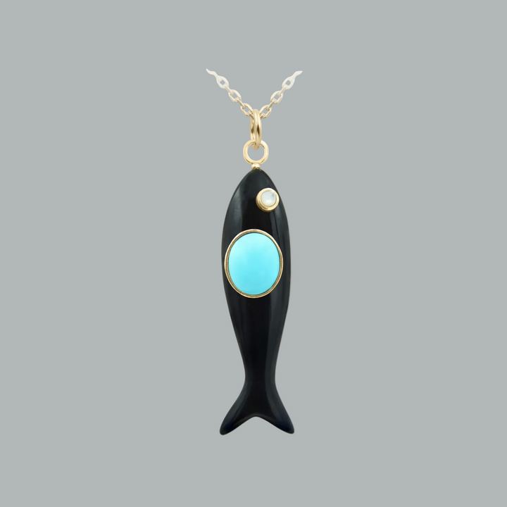 Nerida Fish Necklace · Black