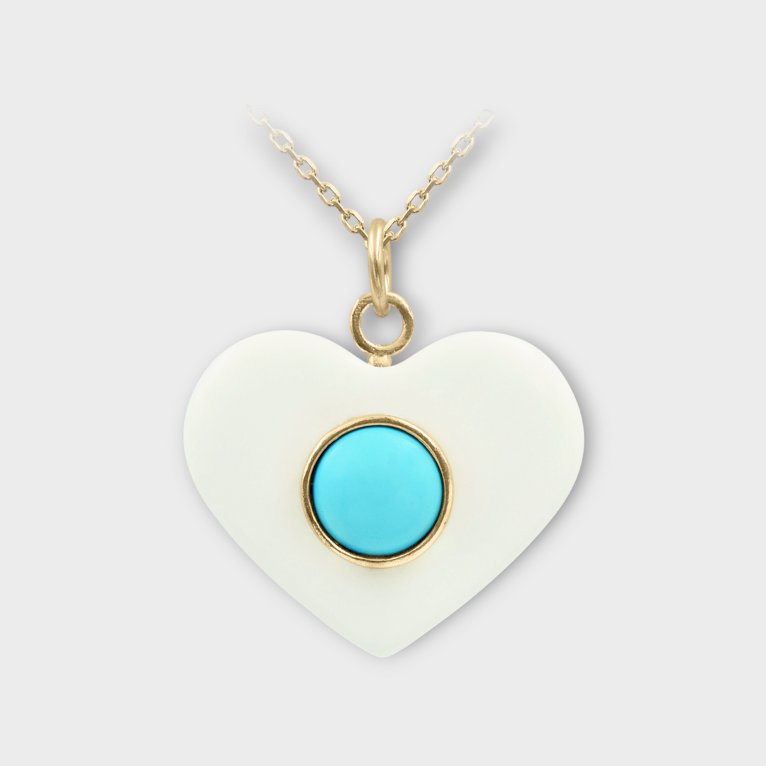 Amor Heart Necklace – White