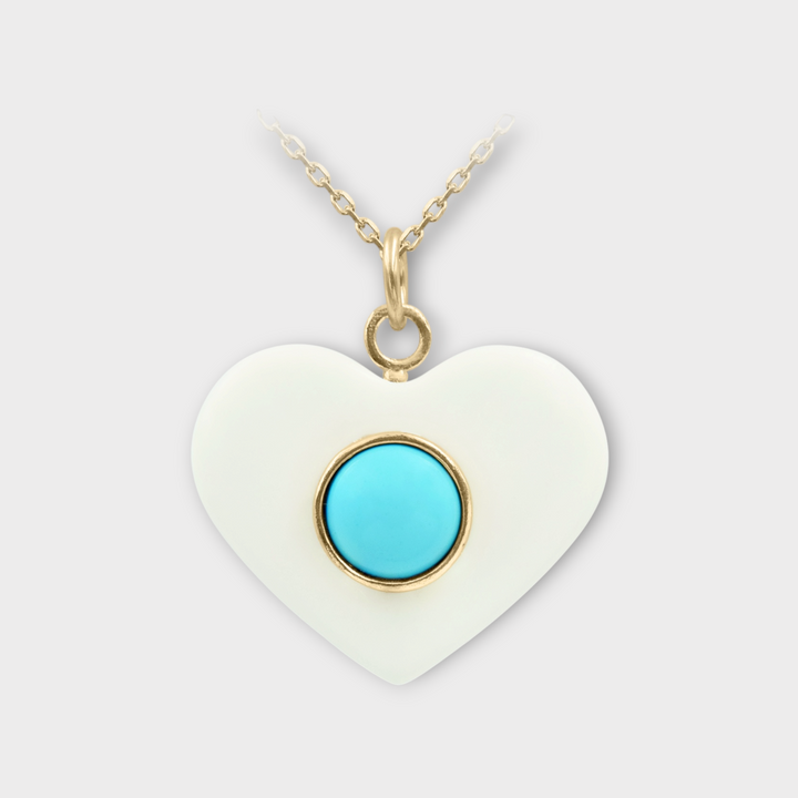 Amor Heart Necklace – White
