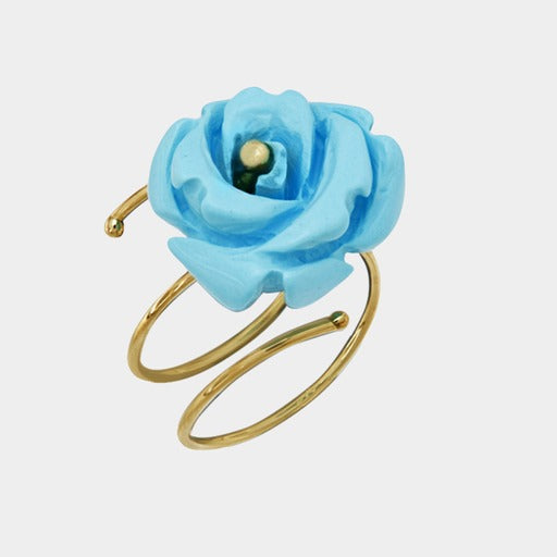 Rose, 9K Yellow Gold Flower Ring