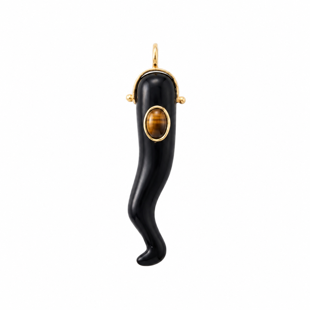Nyx Italian Corno Pendant · Black