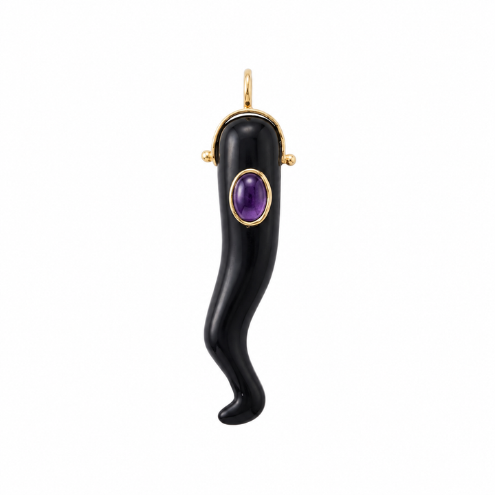 Nyx Italian Corno Pendant · Black