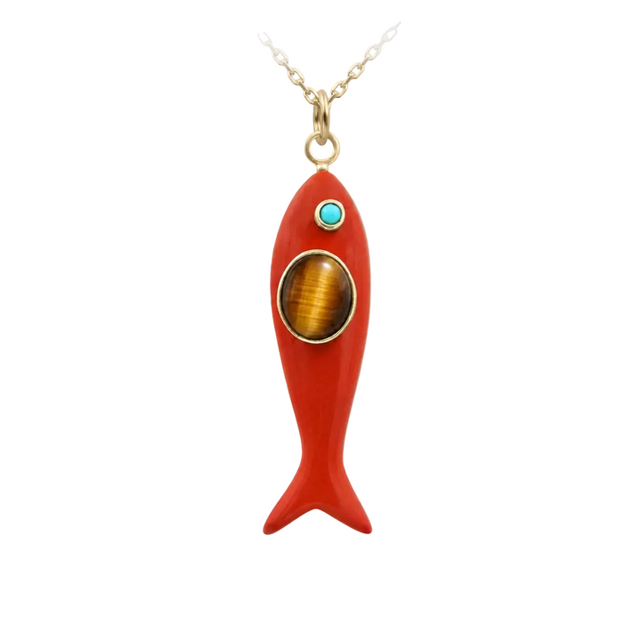 Nerida Fish Necklace · Red