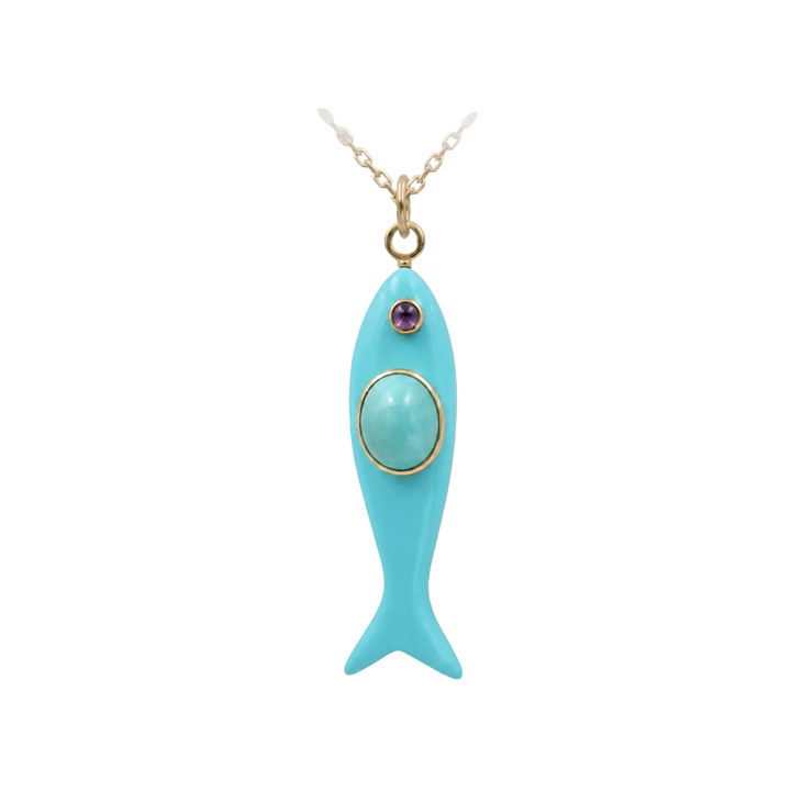 Nerida Fish Necklace · Turquoise