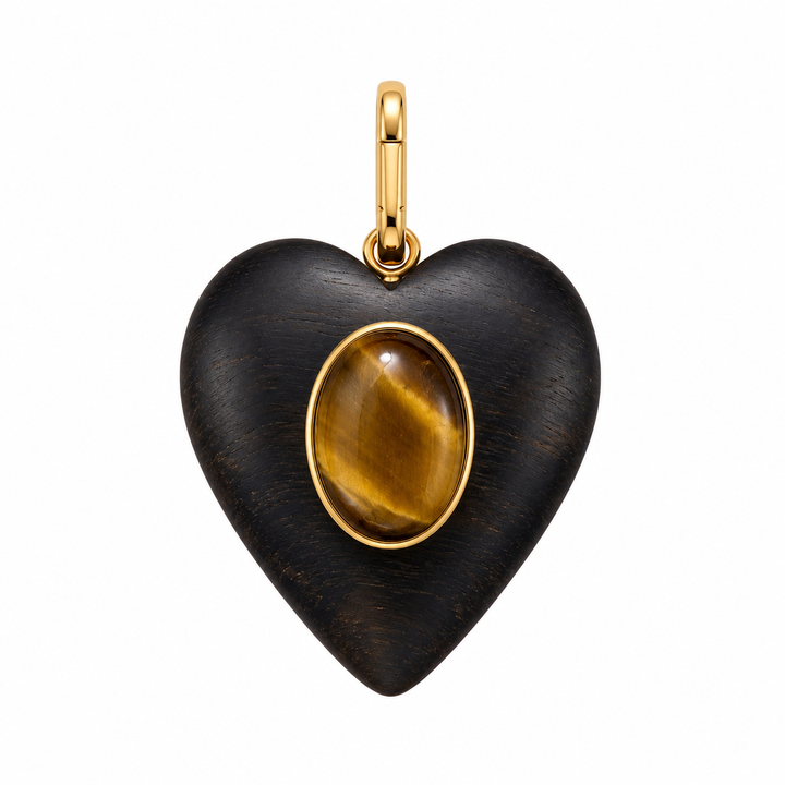 Kara Heart Necklace - Tiger Eye