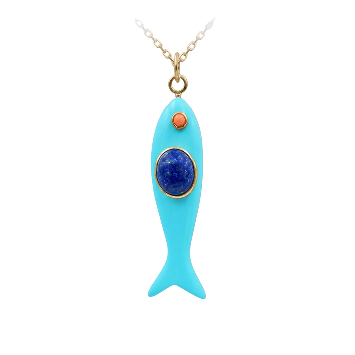 Nerida Fish Necklace · Turquoise