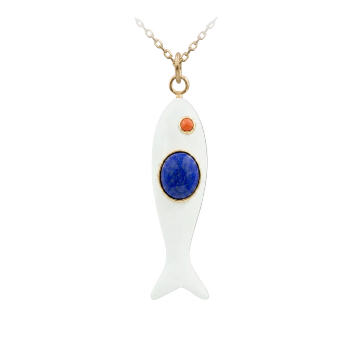 Nerida Fish Necklace · White