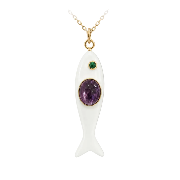 Nerida Fish Necklace · White