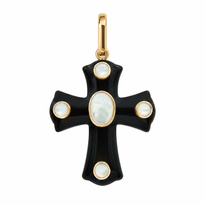 Constantine Cross Necklace · Black Onyx – Malachite- Turquoise