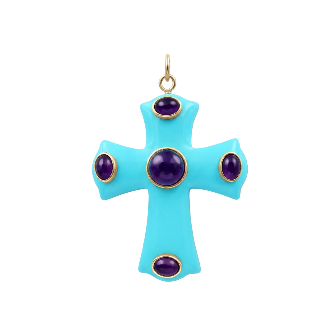 Constantine Cross Necklace · Turquoise
