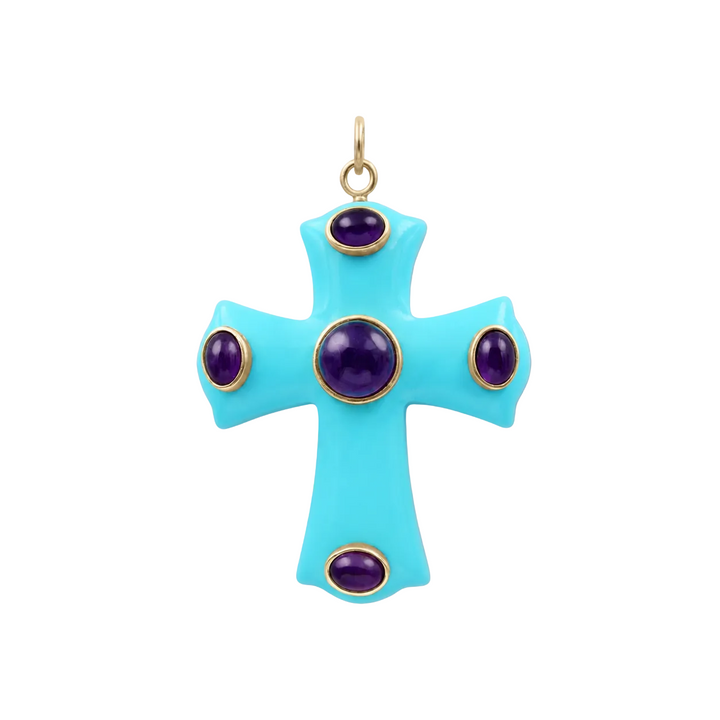 Constantine Cross Necklace · Turquoise