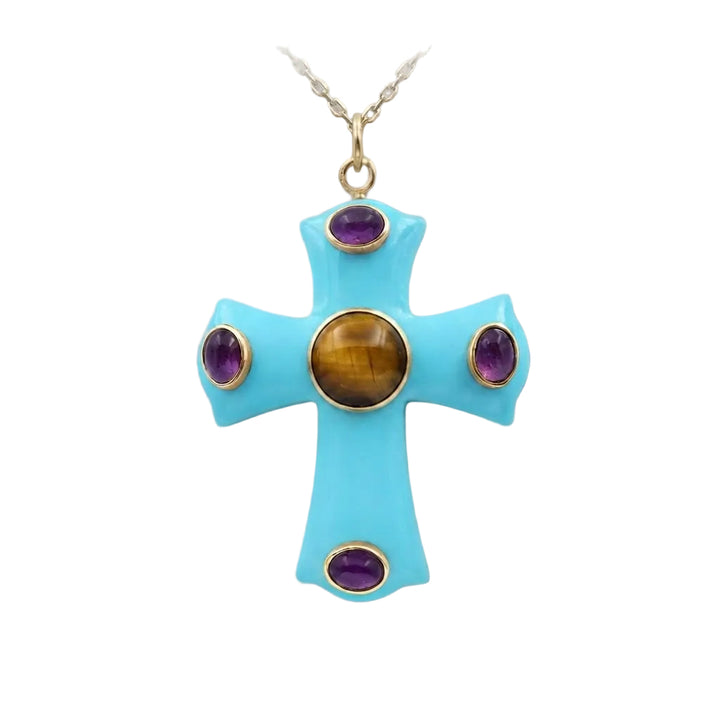 Constantine Cross Necklace · Turquoise