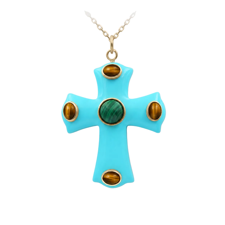 Constantine Cross Necklace · Turquoise