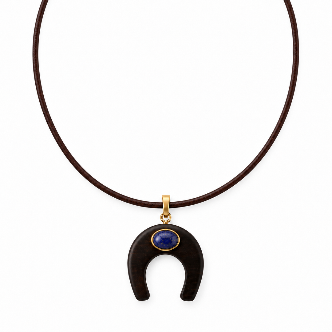 Ermina Wooden Horseshoe Necklace