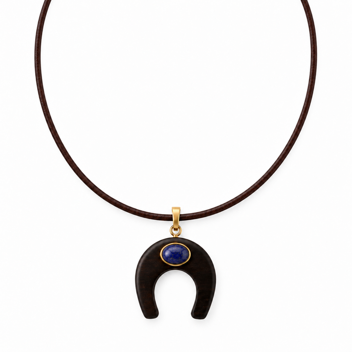 Ermina Wooden Horseshoe Necklace