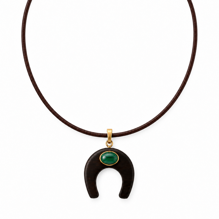Ermina Wooden Horseshoe Necklace