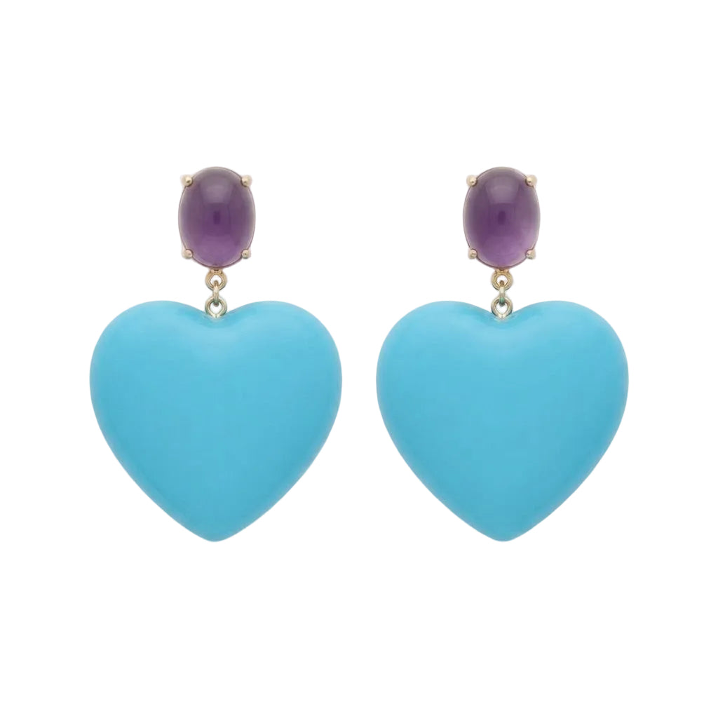 Eugenia Turquoise Heart Drop Earrings