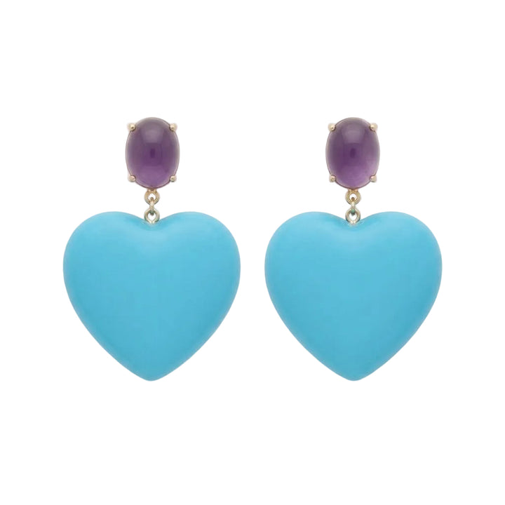 Eugenia Turquoise Heart Drop Earrings