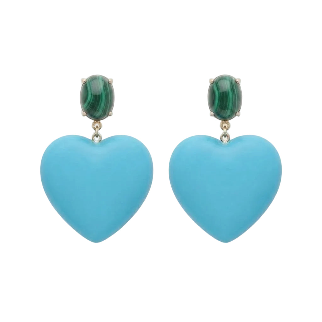 Eugenia Turquoise Heart Drop Earrings