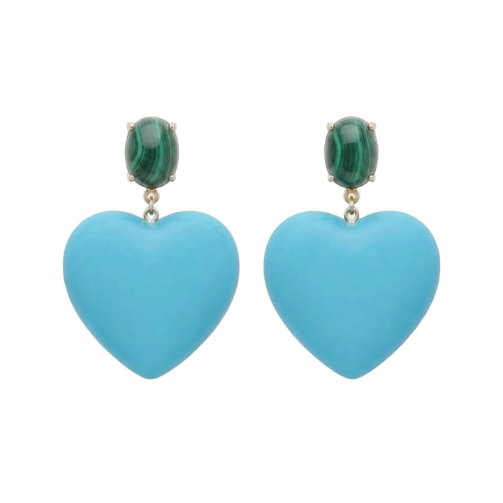 Eugenia Turquoise Heart Drop Earrings