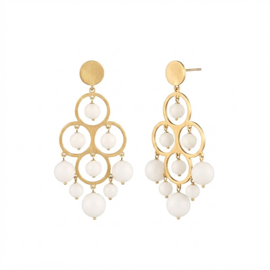 Antonia Karra - Angelina Drop Earrings - Coral