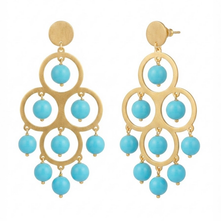 Antonia Karra - Angelina Large Drop Earrings - Lapis