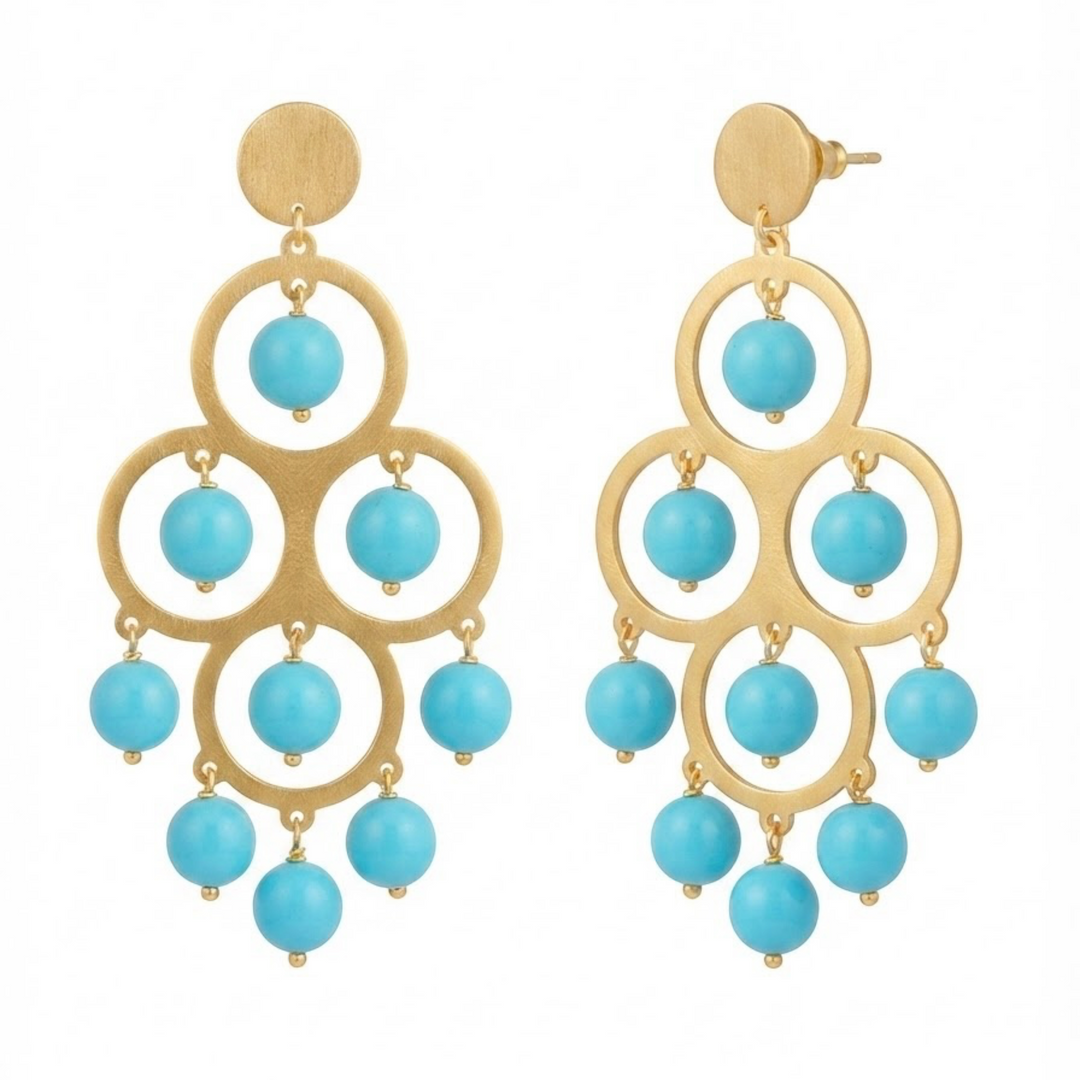 Antonia Karra - Angelina Large Drop Earrings - White
