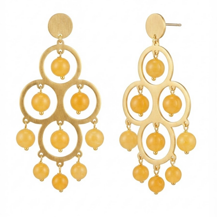 Antonia Karra - Angelina Large Drop Earrings - Lapis