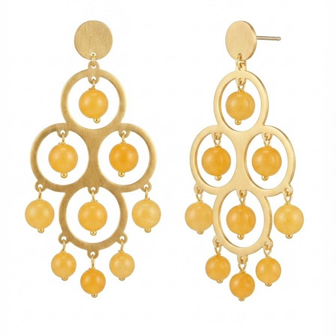Antonia Karra - Angelina Large Drop Earrings - White
