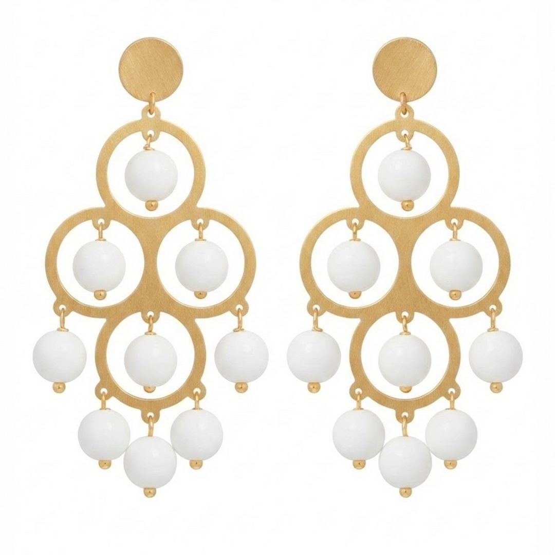 Antonia Karra - Angelina Large Drop Earrings - Lapis