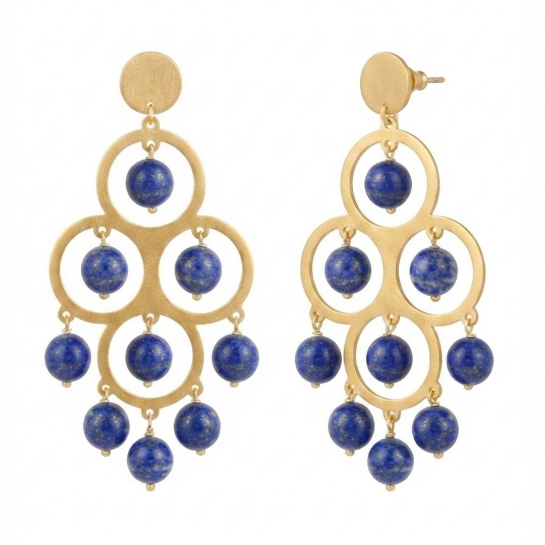 Antonia Karra - Angelina Large Drop Earrings - Pink Agate
