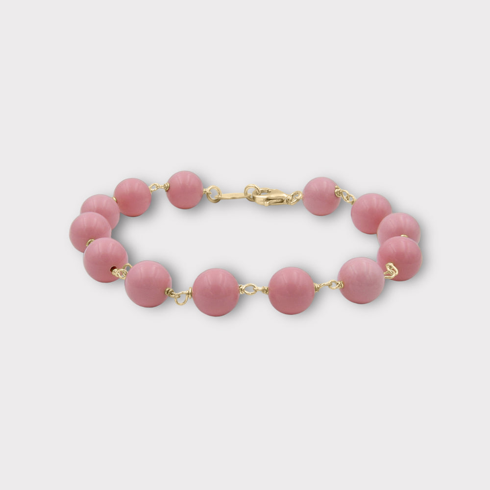 Chloe, Bracelet, Handmade Pink Bead Bracelet - Helen Georgio