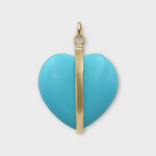 Calypso, 18k Gold Plated Turquoise Heart Pendant Necklace - Helen Georgio